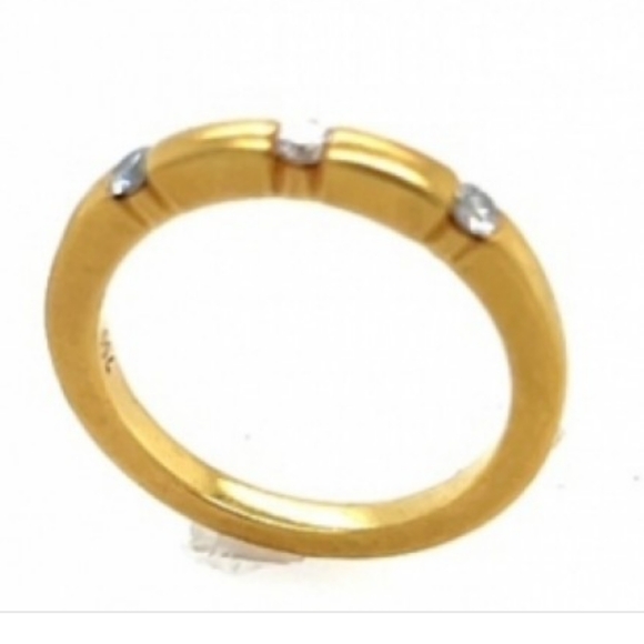 18K Mikimoto Yellow Gold Diamond Wedding Band - Picture 6 of 7